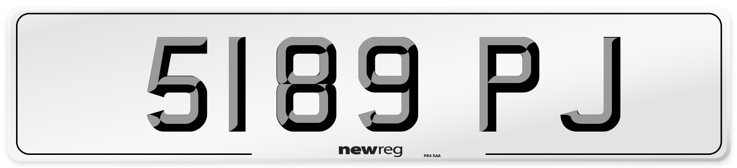 5189 PJ Number Plate from New Reg
